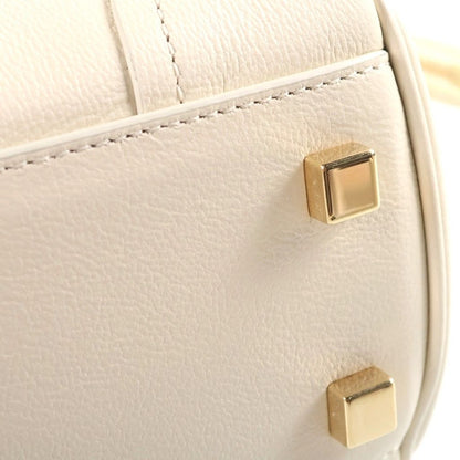 Celine Little Luggage 2-Way Shoulder Bag Ivory White Grained Calfskin Gold — view 6