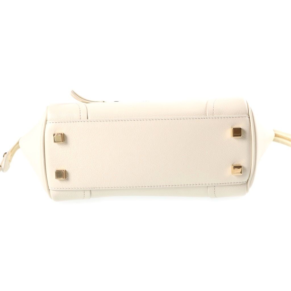 Celine Little Luggage 2-Way Shoulder Bag Ivory White Grained Calfskin Gold — view 4