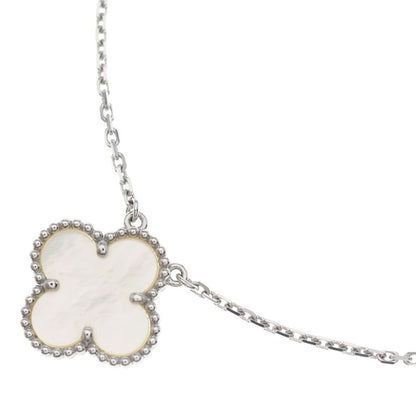 Van Cleef & Arpels Vintage Alhambra Mother of Pearl Necklace 18k White Gold
