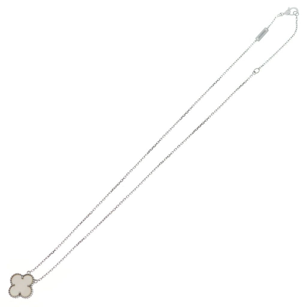 Van Cleef & Arpels Vintage Alhambra Mother of Pearl Necklace 18k White Gold — view 2