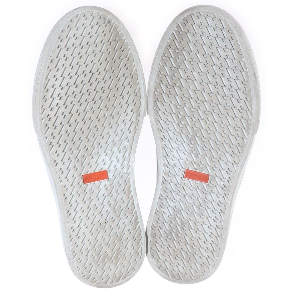 Hermes Day Kelly Buckle Low Cut Leather Sneakers Silver Black — view 5