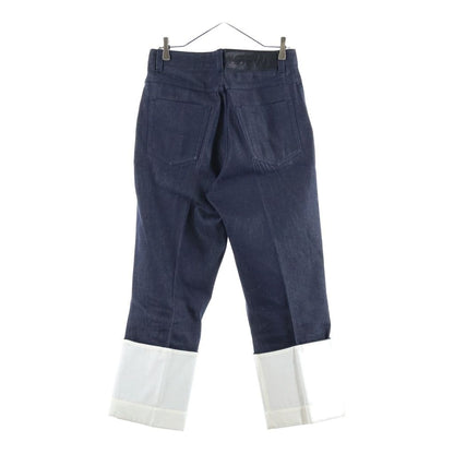 Loewe Logo Patch Denim Pants Fisherman Cotton Turn Up Indigo — view 2