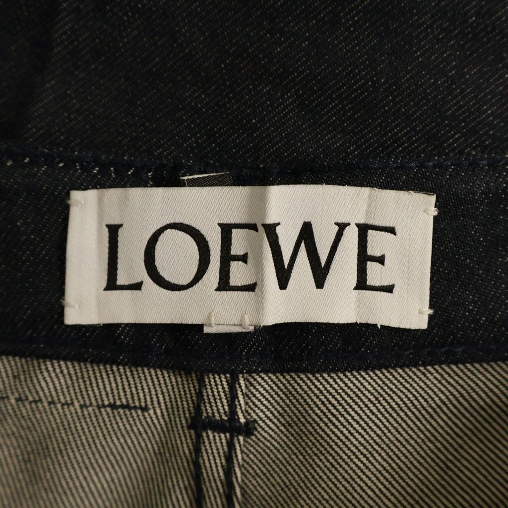 Loewe Logo Patch Denim Pants Fisherman Cotton Turn Up Indigo — view 7