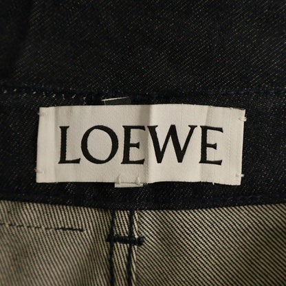 Loewe Logo Patch Denim Pants Fisherman Cotton Turn Up Indigo — view 7