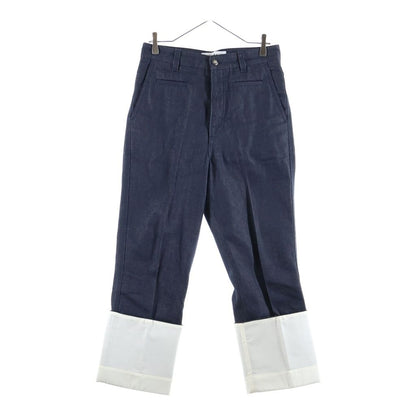 Loewe Logo Patch Denim Pants Fisherman Cotton Turn Up Indigo