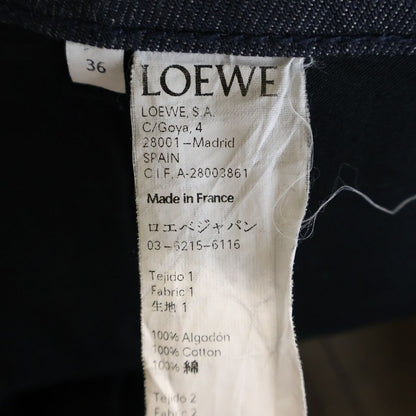 Loewe Logo Patch Denim Pants Fisherman Cotton Turn Up Indigo — view 8