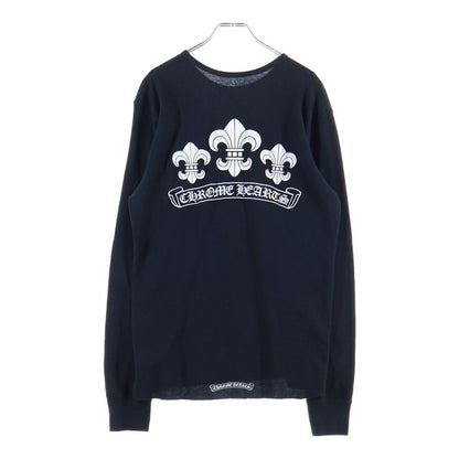 Chrome Hearts Vintage Thermal Triple Flare Cross Long Sleeve T-Shirt Black — view 2