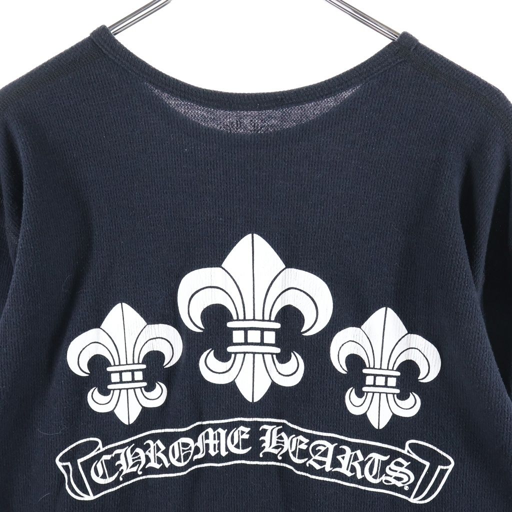 Chrome Hearts Vintage Thermal Triple Flare Cross Long Sleeve T-Shirt Black — view 4