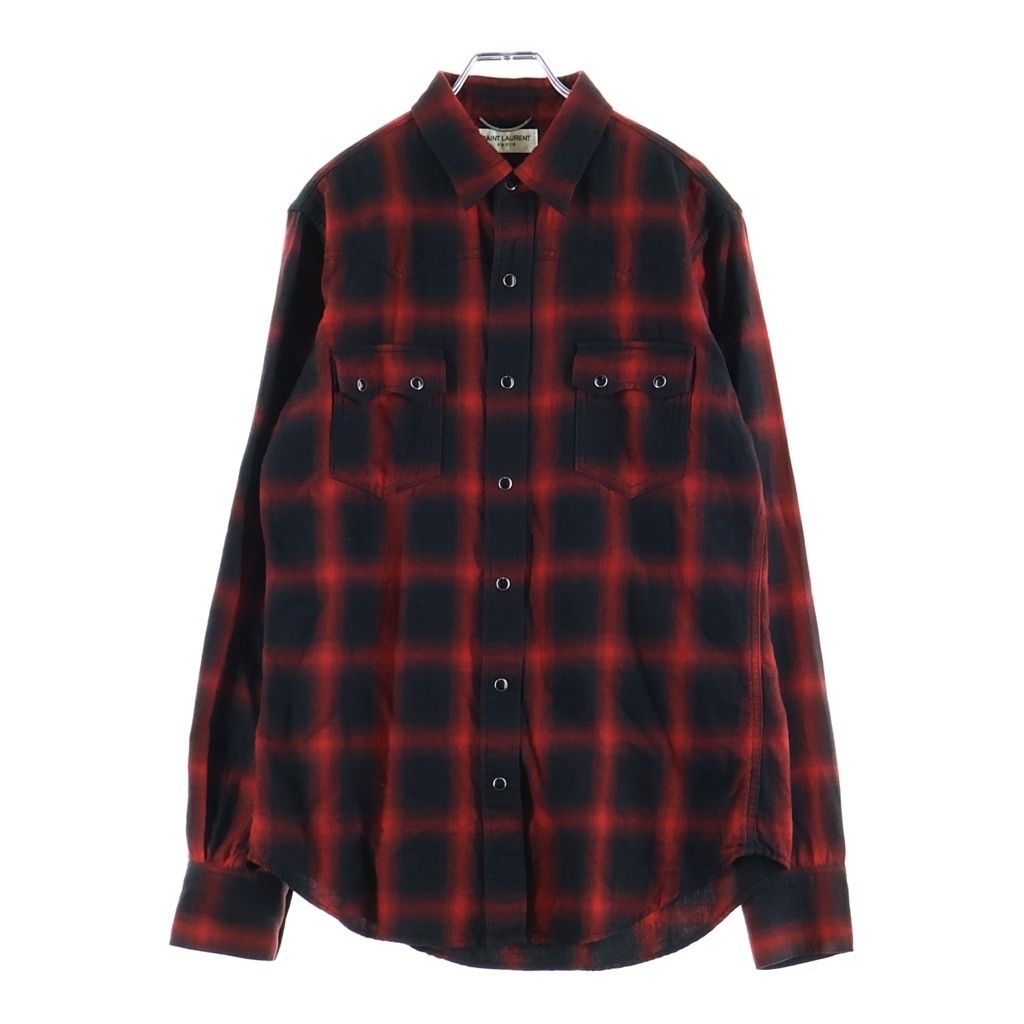 Saint Laurent Paris Plaid Western Shirt