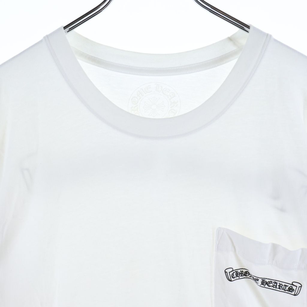 Chrome Hearts Scroll Label Short Sleeve Tee Chest Pocket Back Logo Print Crew — view 3