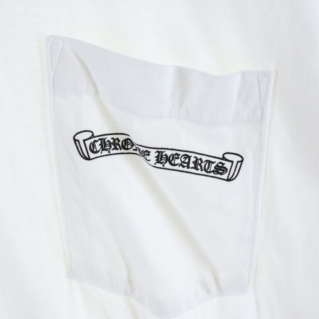 Chrome Hearts Scroll Label Short Sleeve Tee Chest Pocket Back Logo Print Crew — view 4