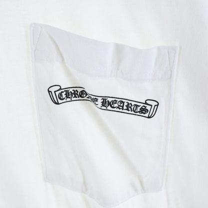 Chrome Hearts Scroll Label Short Sleeve Tee Chest Pocket Back Logo Print Crew — view 4