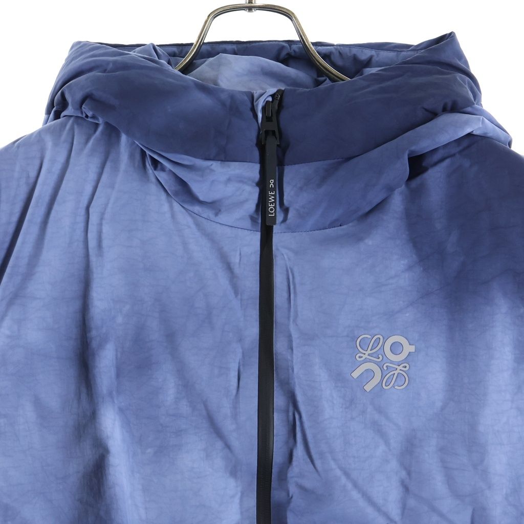 Loewe on Running Puffer Vest on Tie Dye Technical Shell Hooded Jacket Navy — view 3