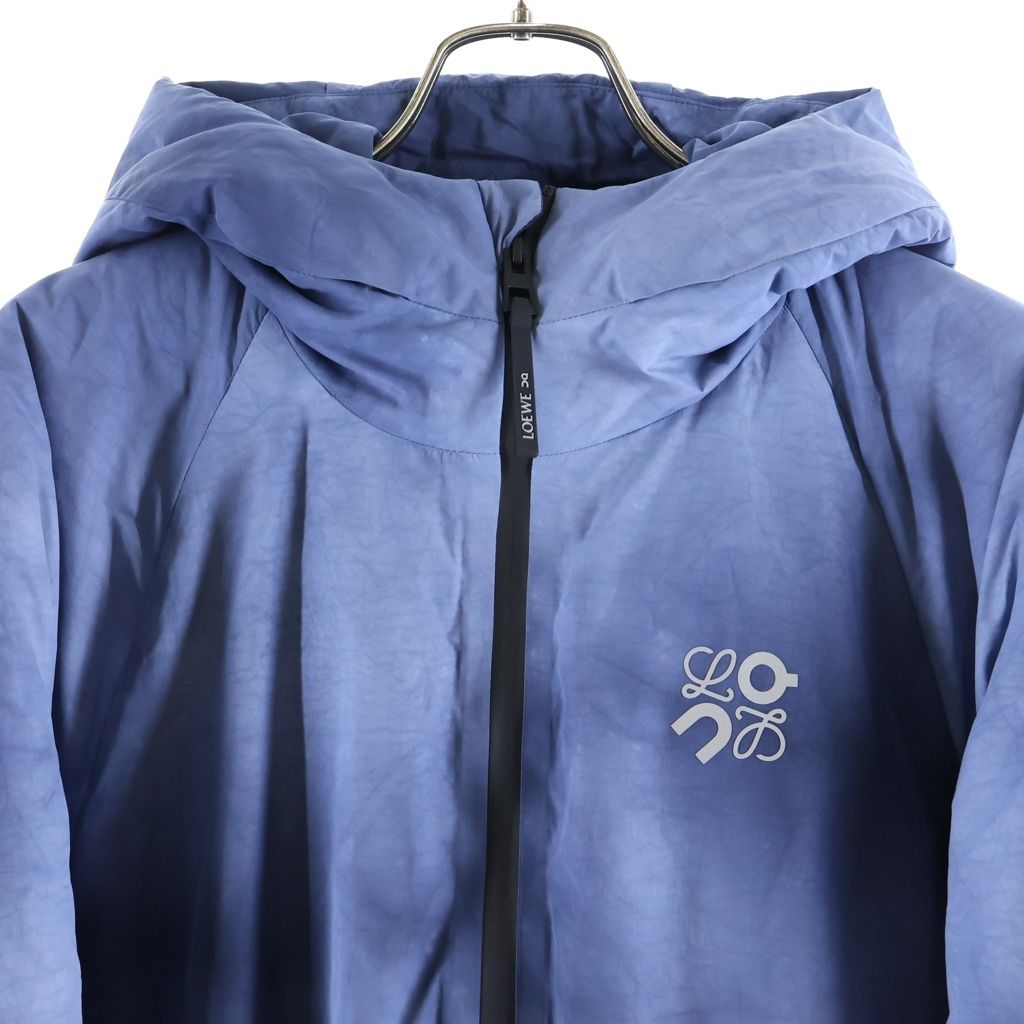 Loewe on Running Technical Shell Puffer Jacket on Tie Dye Hooded Navy — view 3