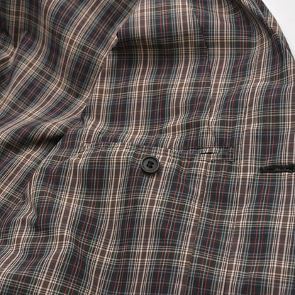 Prada Plaid Trench Shirt Coat Black Red Gray Triangle Logo — view 8