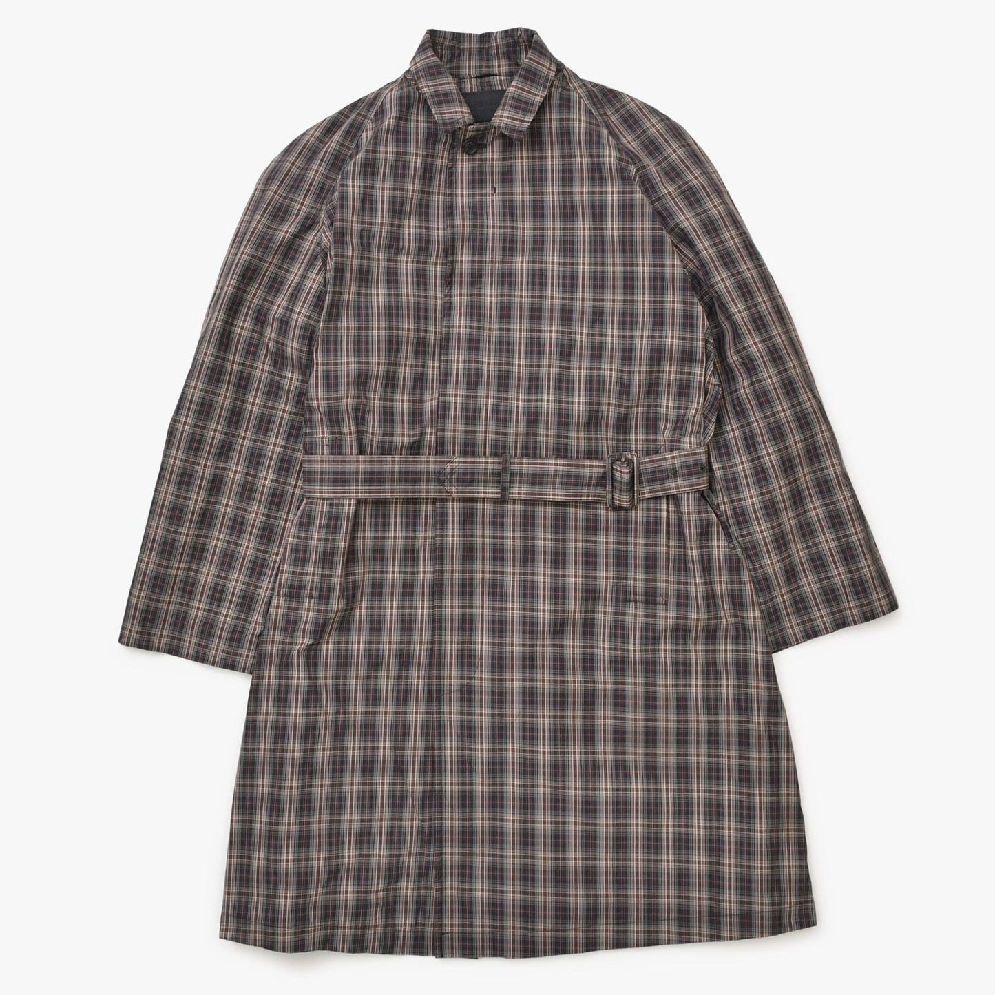 Prada Plaid Trench Shirt Coat Black Red Gray Triangle Logo