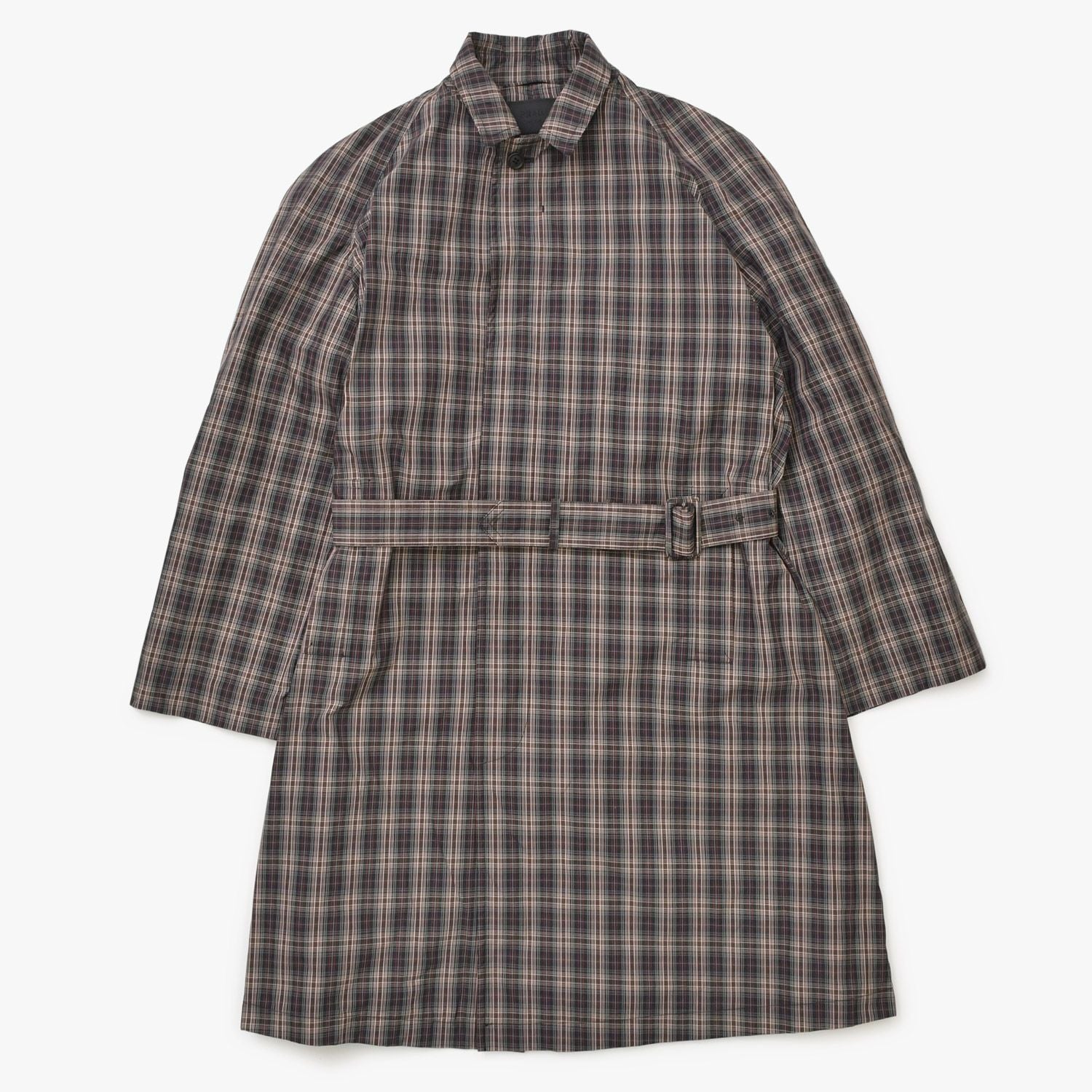 Prada Plaid Trench Shirt Coat Black Red Gray Triangle Logo