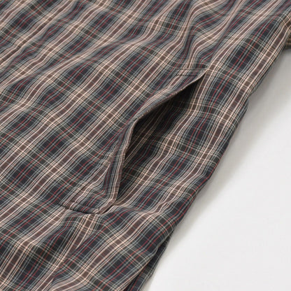 Prada Plaid Trench Shirt Coat Black Red Gray Triangle Logo — view 6