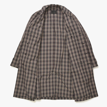 Prada Plaid Trench Shirt Coat Black Red Gray Triangle Logo — view 3