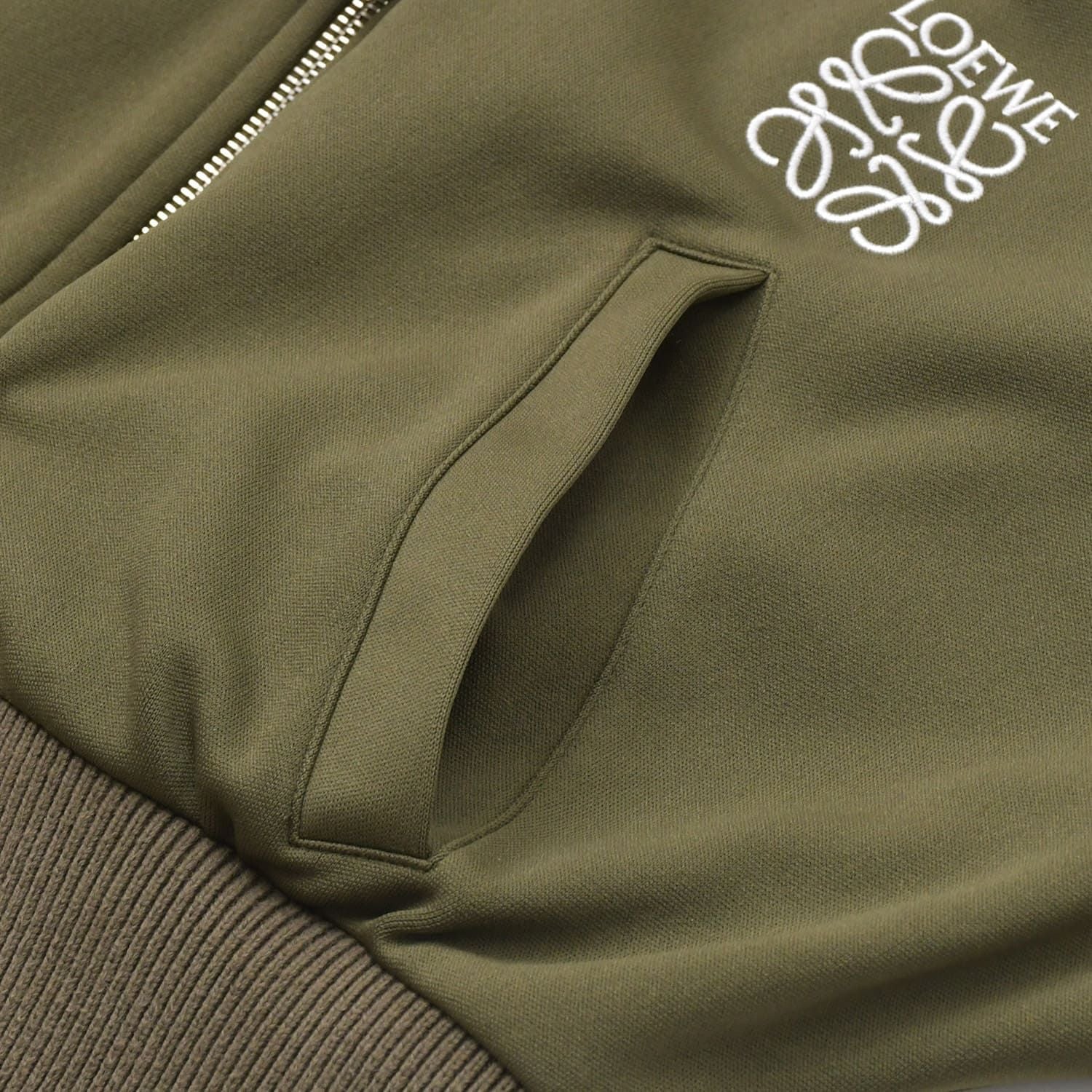 Loewe Anagram Technical Jersey Bomber Jacket Khaki — view 7