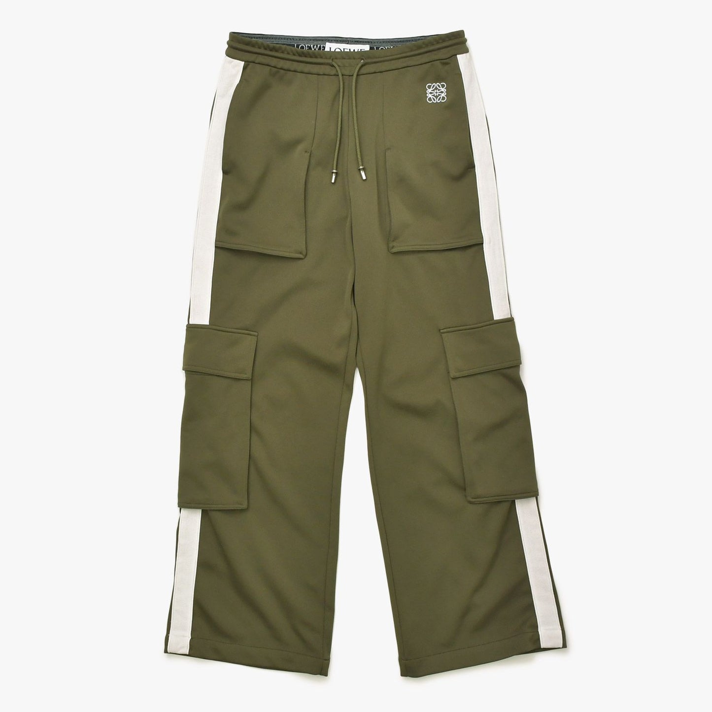Loewe Jersey Cargo Pants Anagram Logo Cotton Polyester Khaki