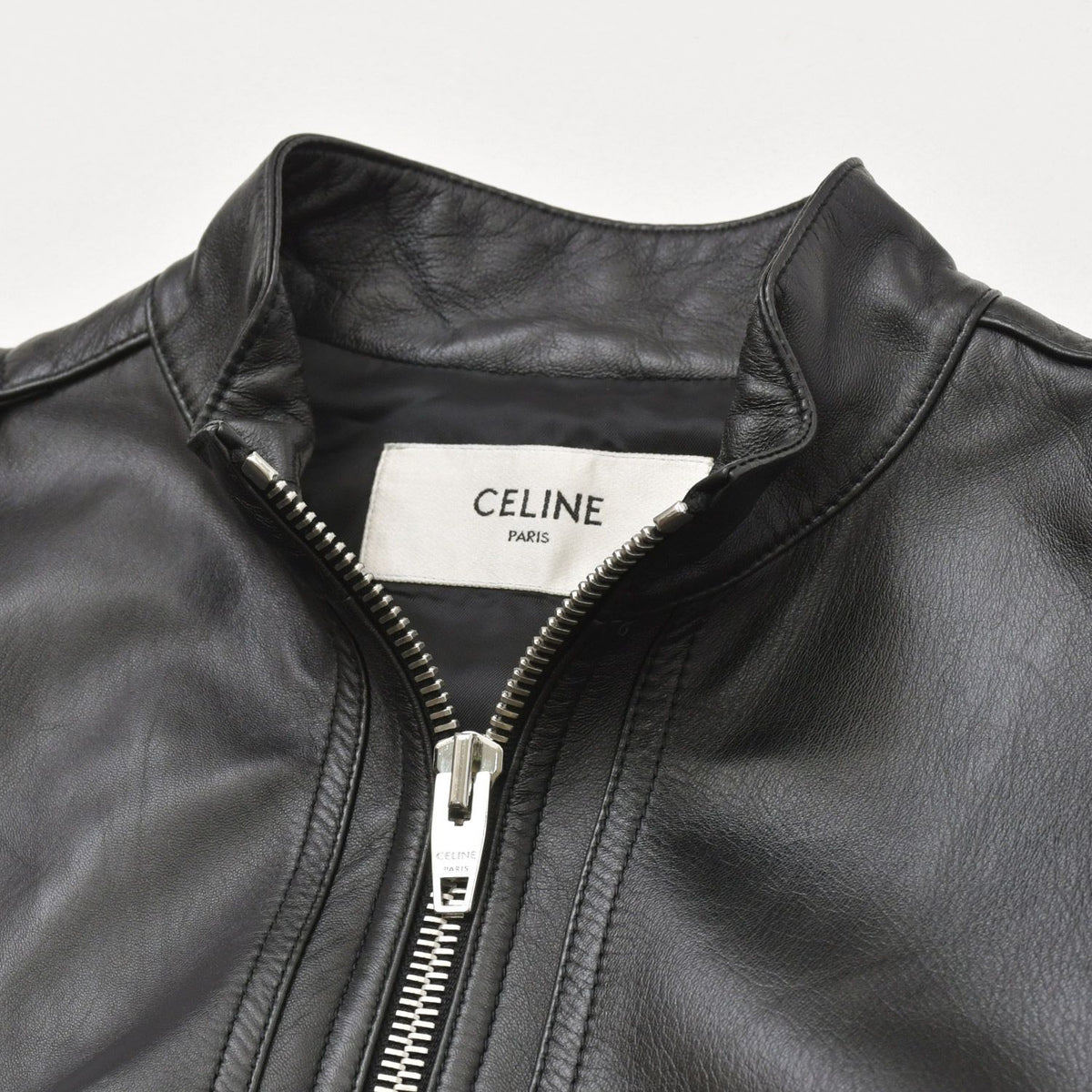 Celine Lambskin Jumpsuit Zip Up Black Hedi Slimane Era Silver — view 3