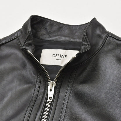 Celine Lambskin Jumpsuit Zip Up Black Hedi Slimane Era Silver — view 3