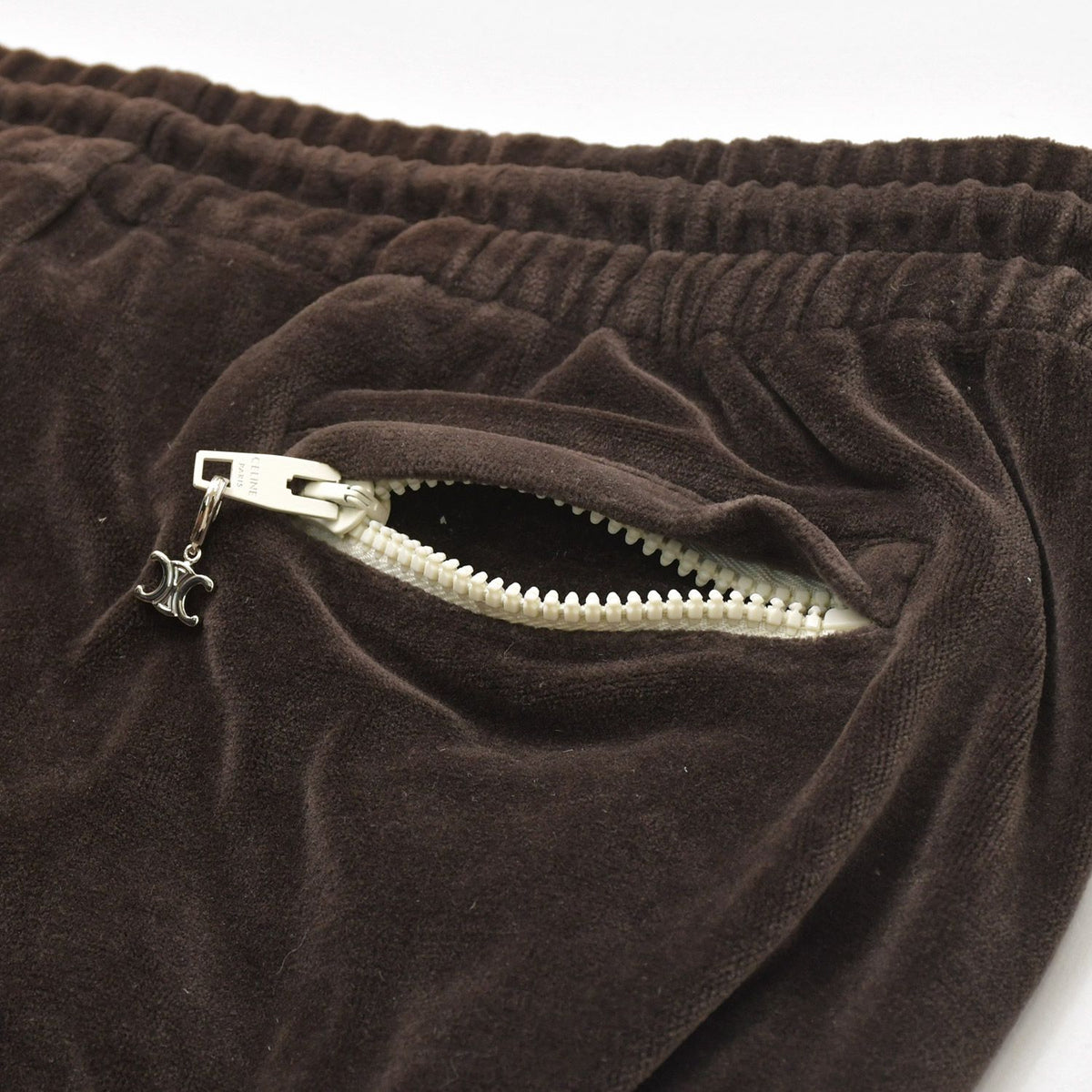 Celine Velour Sweatpants Cotton Polyamide Brown XXL Pants — view 6