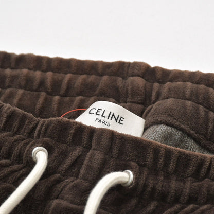 Celine Velour Sweatpants Cotton Polyamide Brown XXL Pants — view 3