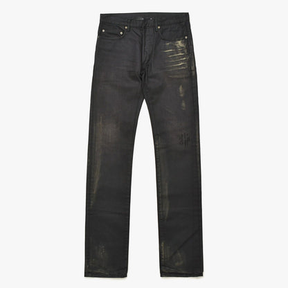 Dior Homme Gold Claw Mark Wax Coating Denim Hedi Slimane Era Black 29