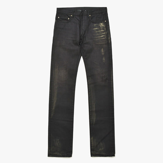 Dior Homme Gold Claw Mark Wax Coating Denim Hedi Slimane Era Black 29