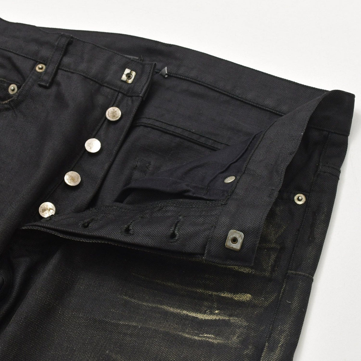 Dior Homme Gold Claw Mark Wax Coating Denim Hedi Slimane Era Black 29 — view 4