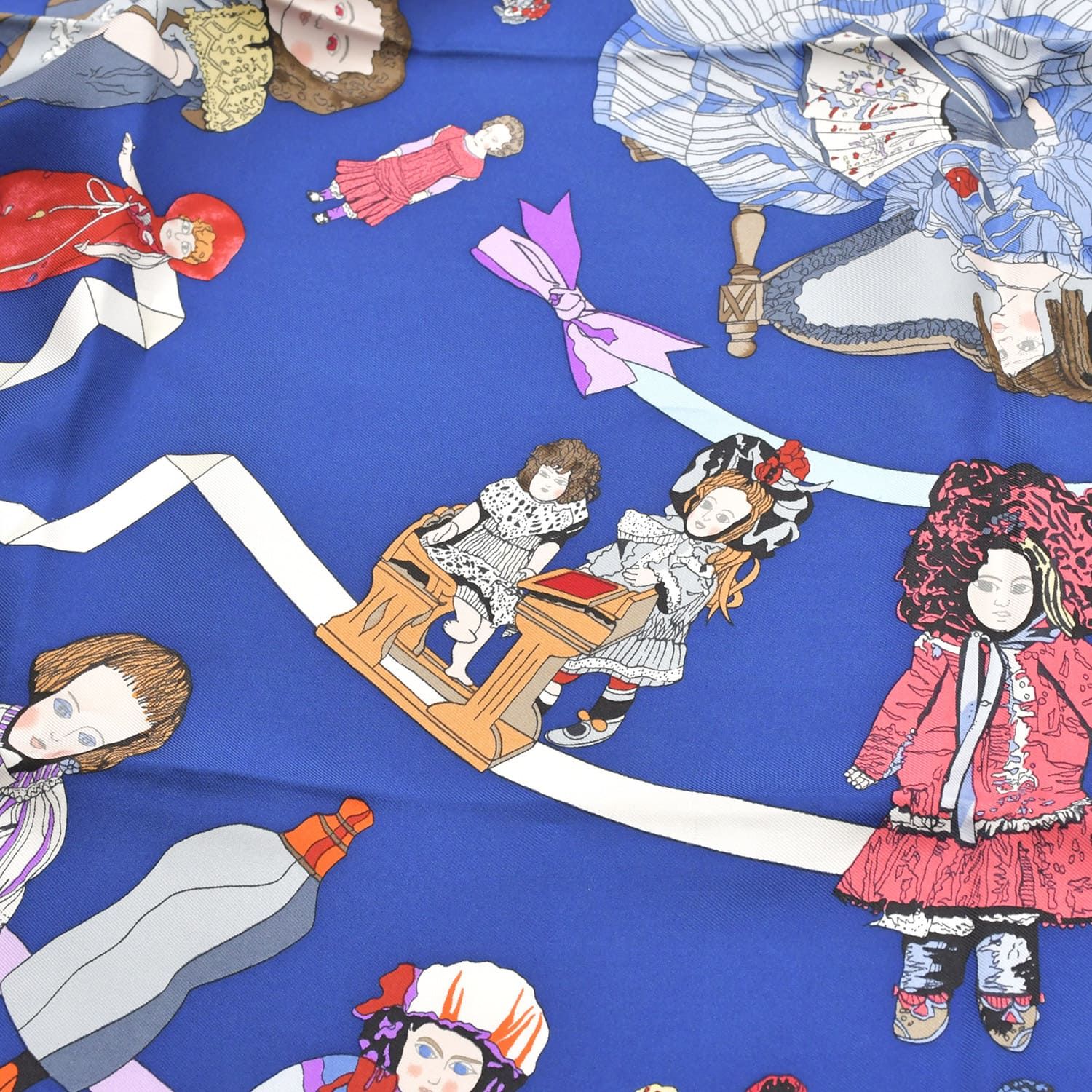 Hermes Scarf Carre 90 Silk Blue Multicolor — view 8
