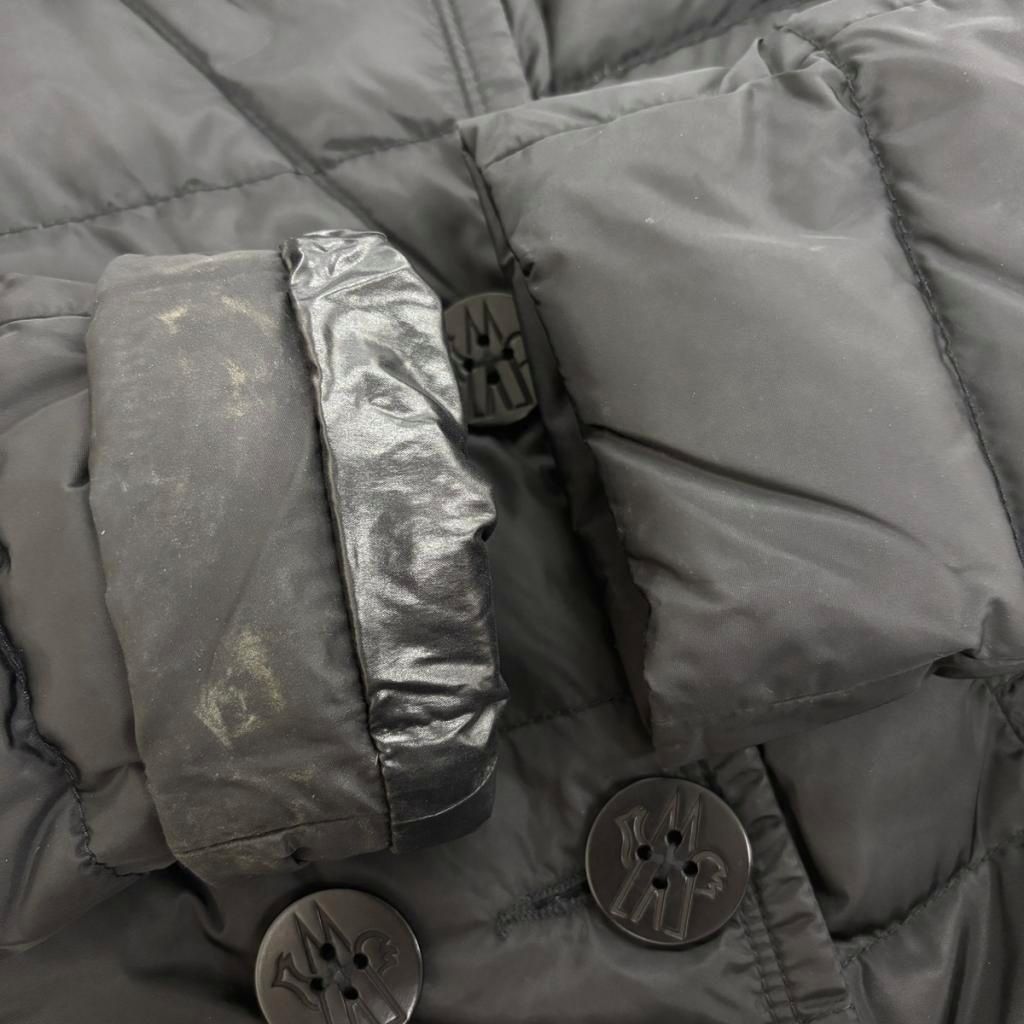 Moncler Marine Giubbotto Down Jacket Black Double Breasted Long Sleeve YU — view 7