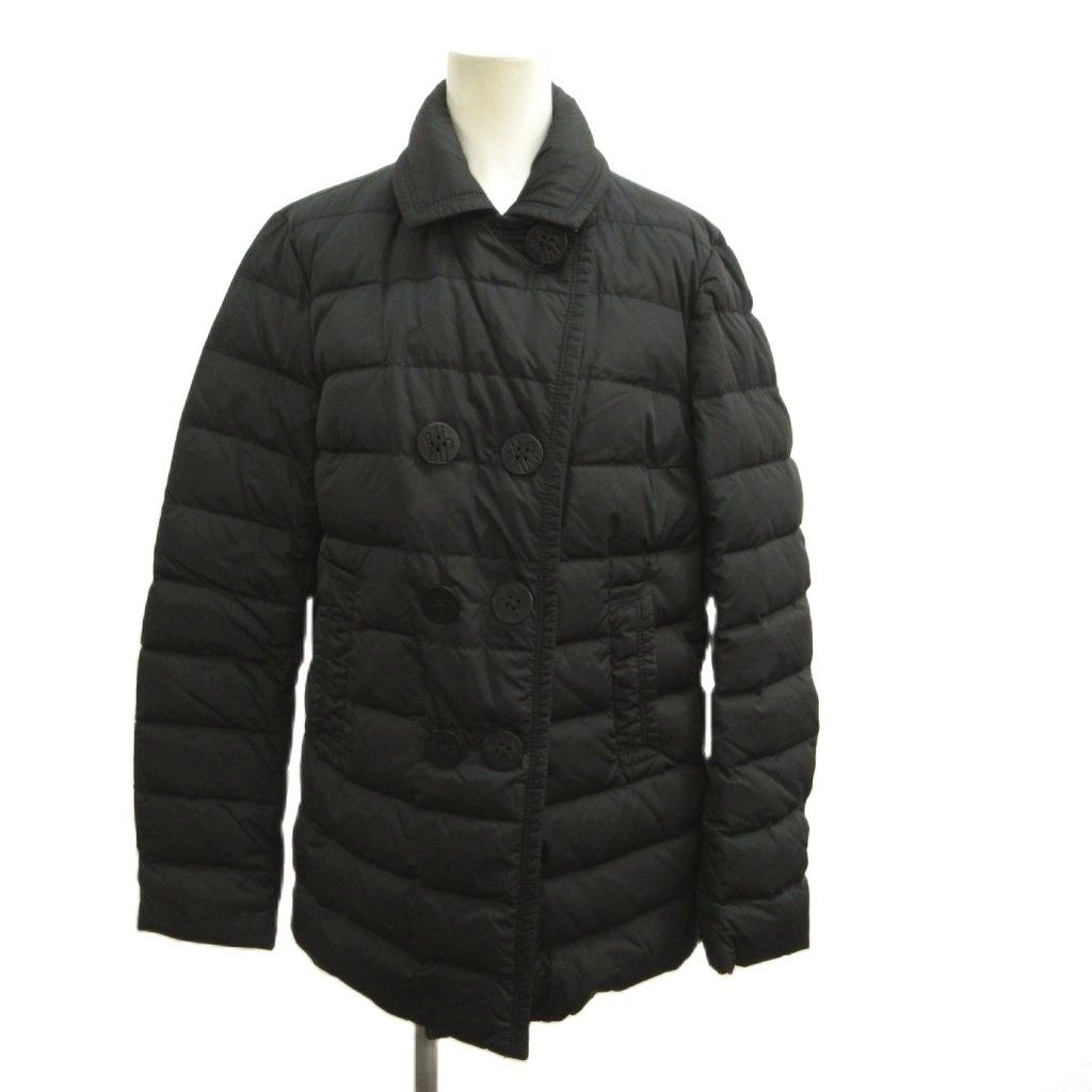 Moncler Marine Giubbotto Down Jacket Black Double Breasted Long Sleeve YU