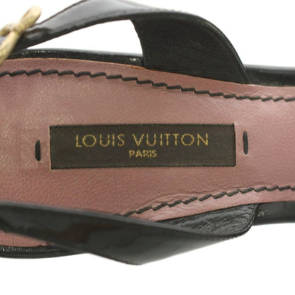 Louis Vuitton Sandals Strap Heels Patent Black — view 4