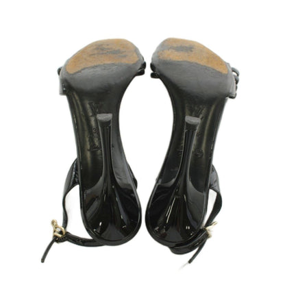 Louis Vuitton Sandals Strap Heels Patent Black — view 5