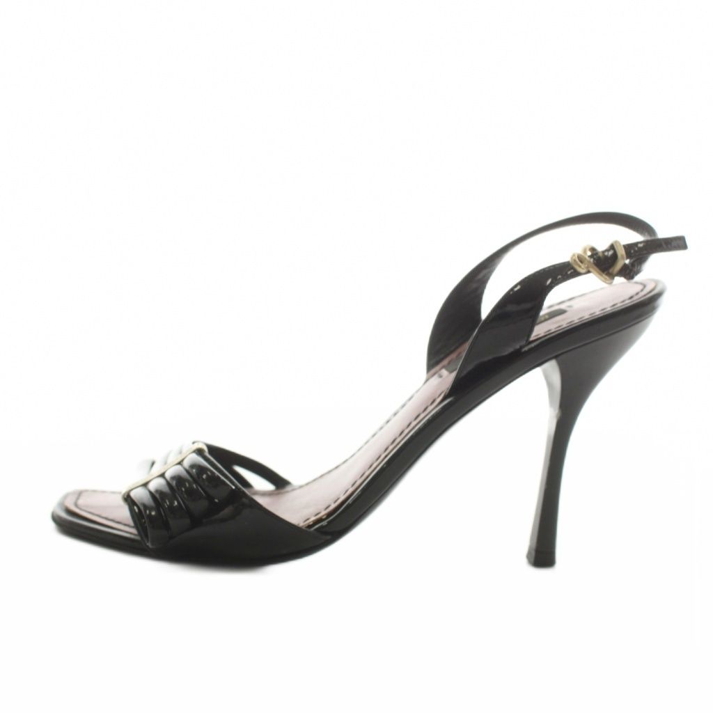 Louis Vuitton Sandals Strap Heels Patent Black — view 2