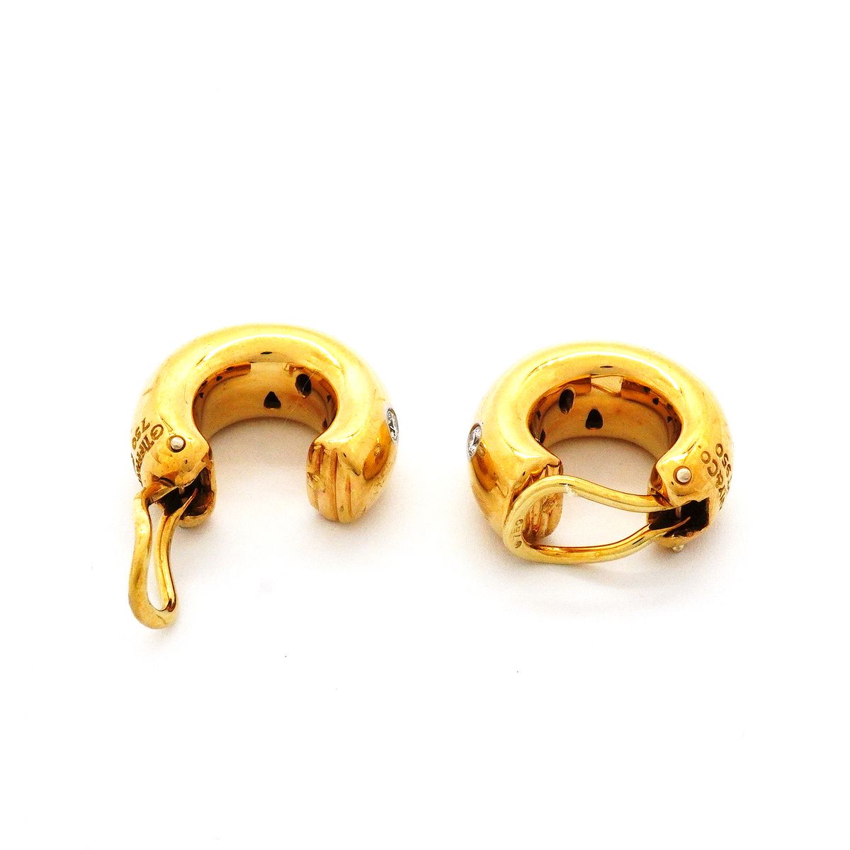 Tiffany & Co Earrings Dots 18k Yellow Gold Platinum Diamond — view 3