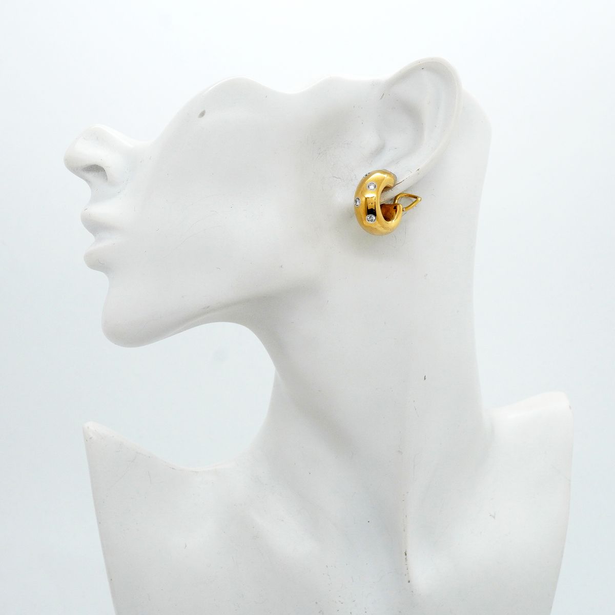 Tiffany & Co Earrings Dots 18k Yellow Gold Platinum Diamond — view 6