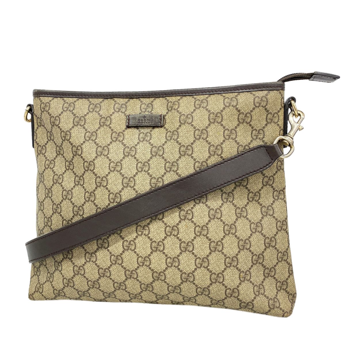 Gucci Shoulder Bag GG Supreme Brown Gold