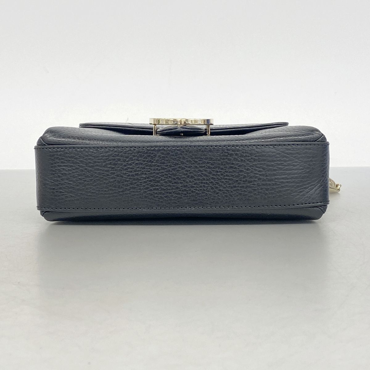 Gucci Shoulder Bag Interlocking G Leather Black Champagne Gold — view 3