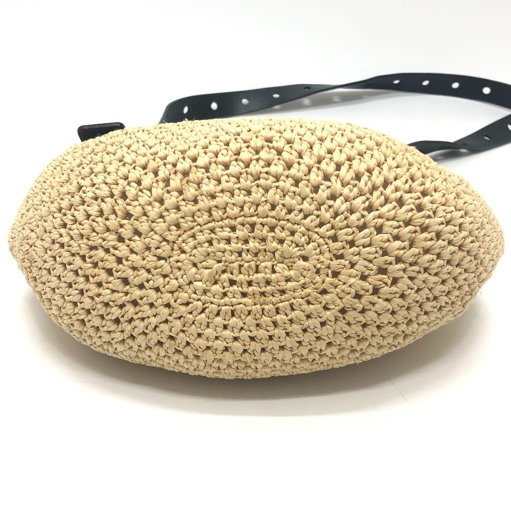 Loewe Shoulder Bag Punch Hole Hobo Mini Raffia Natural Black Beige — view 5