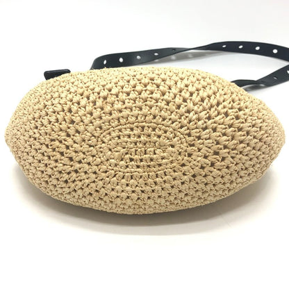 Loewe Shoulder Bag Punch Hole Hobo Mini Raffia Natural Black Beige — view 5