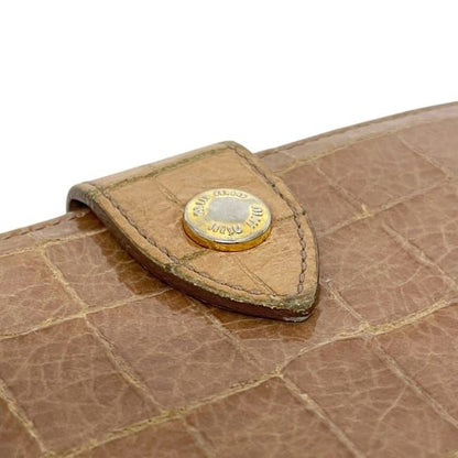 Miu Miu Bifold Kiss Lock Wallet 12 Embossed Leather Beige — view 8