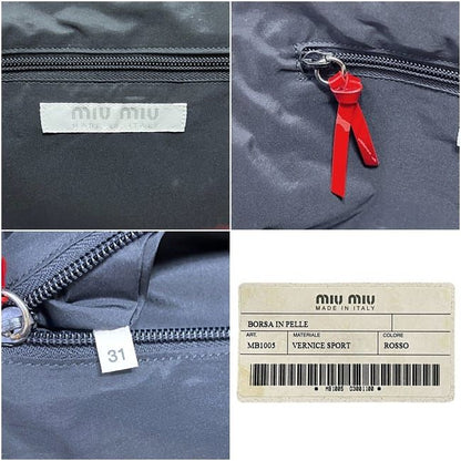 Miu Miu Tote 31 Miu Miu Patent Red Vintage Boston Bag — view 3