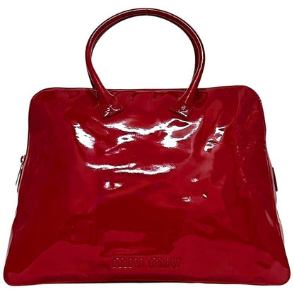 Miu Miu Tote 31 Miu Miu Patent Red Vintage Boston Bag