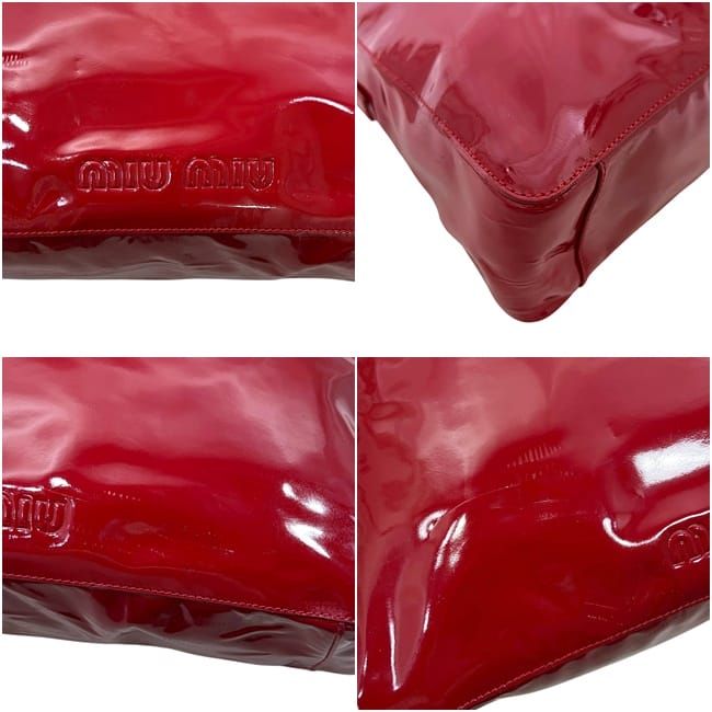 Miu Miu Tote 31 Miu Miu Patent Red Vintage Boston Bag — view 4