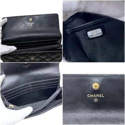 Chanel Bifold Wallet Boy Lambskin CC Logo Black Quilted — view 3