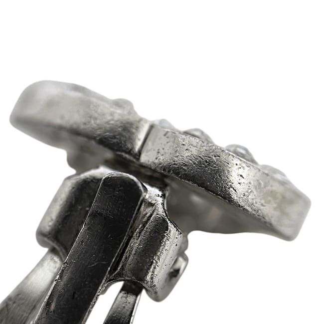 Chanel Earrings CC Logo 07 Metal Rhinestone Silver — view 7